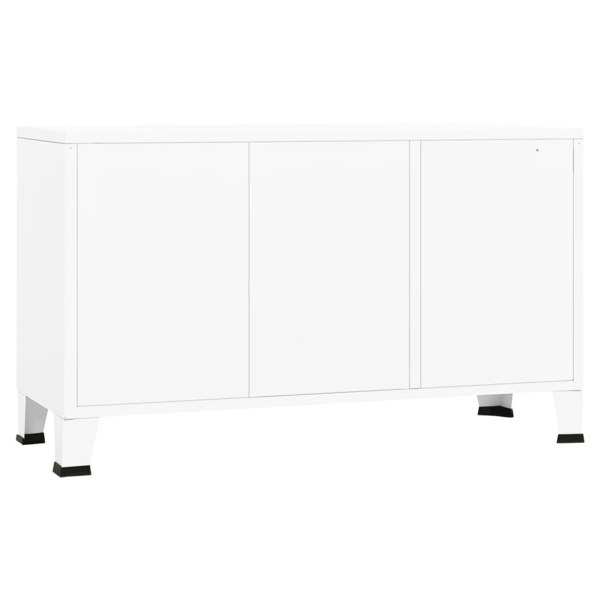 Berkfield Industrial Sideboard White 105x35x62 cm Metal and Glass