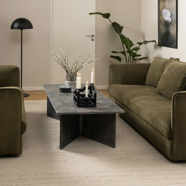 Furniture To Go Vega Rectangular Coffee Table with Marron Marble Top 140cm
