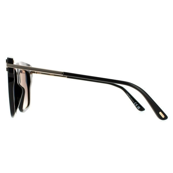 Tom Ford Sunglasses Dasha FT0822 01D Shiny Black Smoke Gradient Polarized