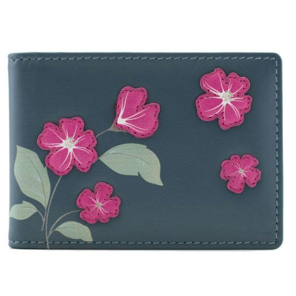 Mala Leather Sakura Japanese Flower RFID Leather ID & Card Holder