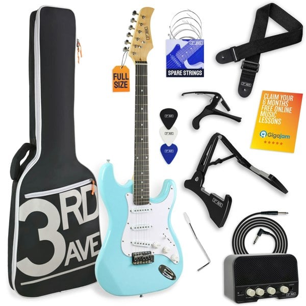 3rd Avenue Full Size Pastel Electric Guitar Pack#Colour_Blue