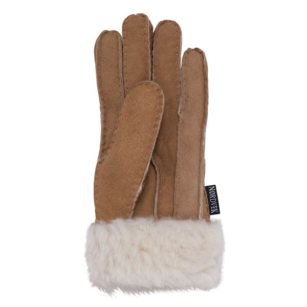 Nordvek Womens Sheepskin Gloves With Fur Cuff