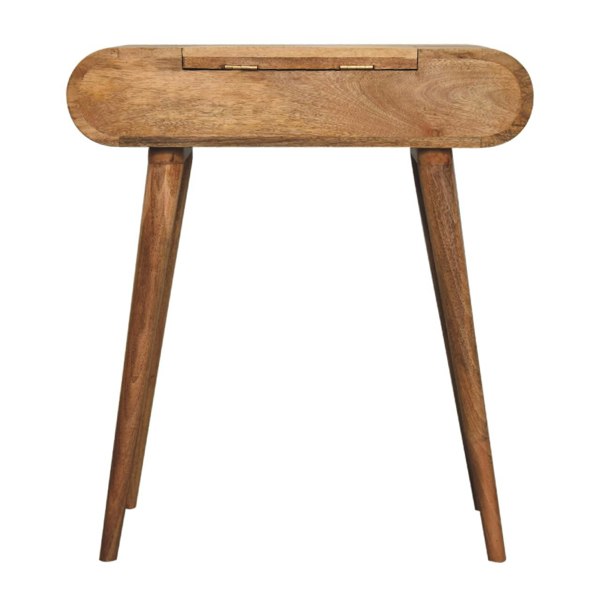 Artisan Furniture Solid Wood Mini Oak-ish Round Dressing Table
