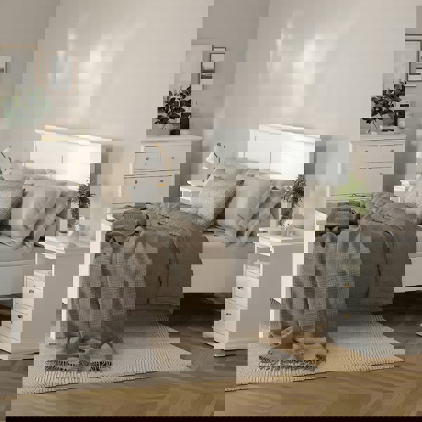 Furniture To Go Paris Bedside 2 Drawers in White