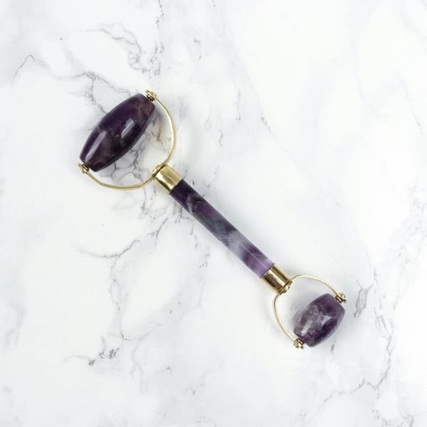 White Lotus Beauty Genuine Crystal Roller Chemical Free Amethyst