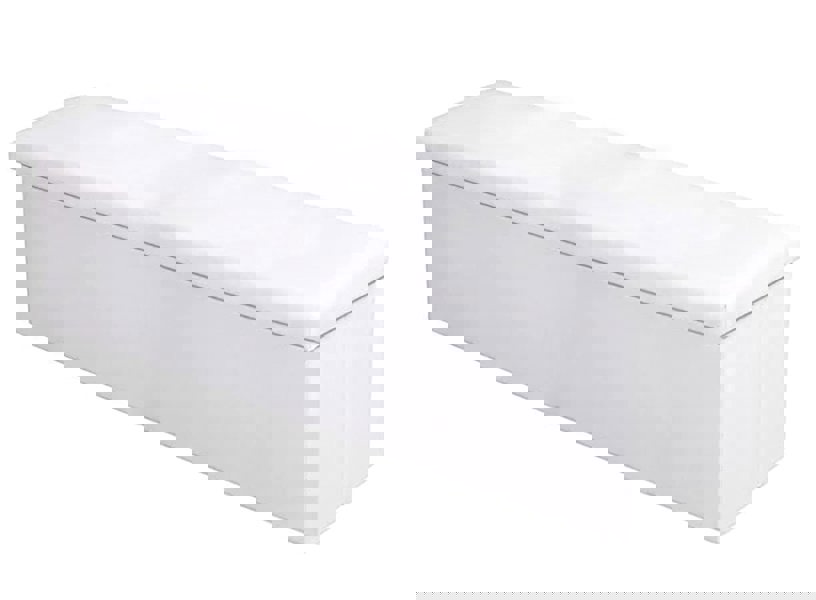 Home Republic Faux Leather Storage Ottoman - 76cm x 38cm Foldable