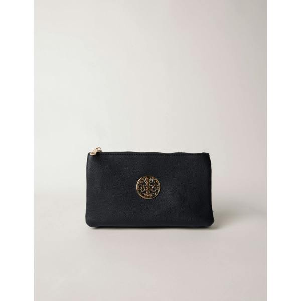 Blue Vanilla Detailed Zip Up Purse With Detachable Strap