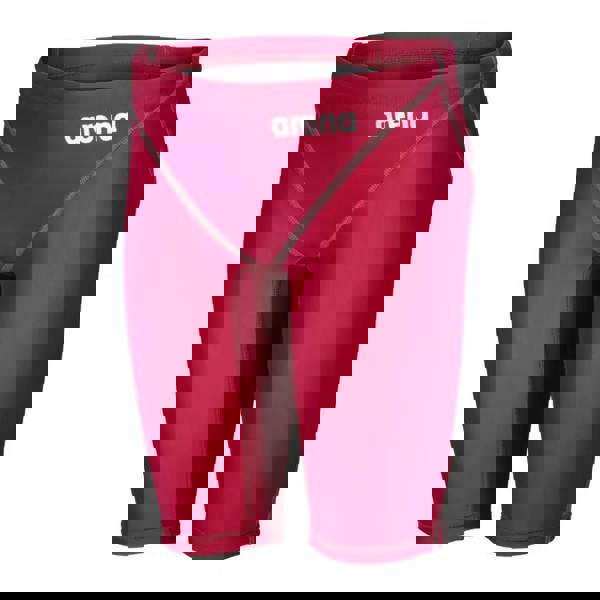 Deep red Arena Boys Powerskin ST NEXT jammer with gray accents