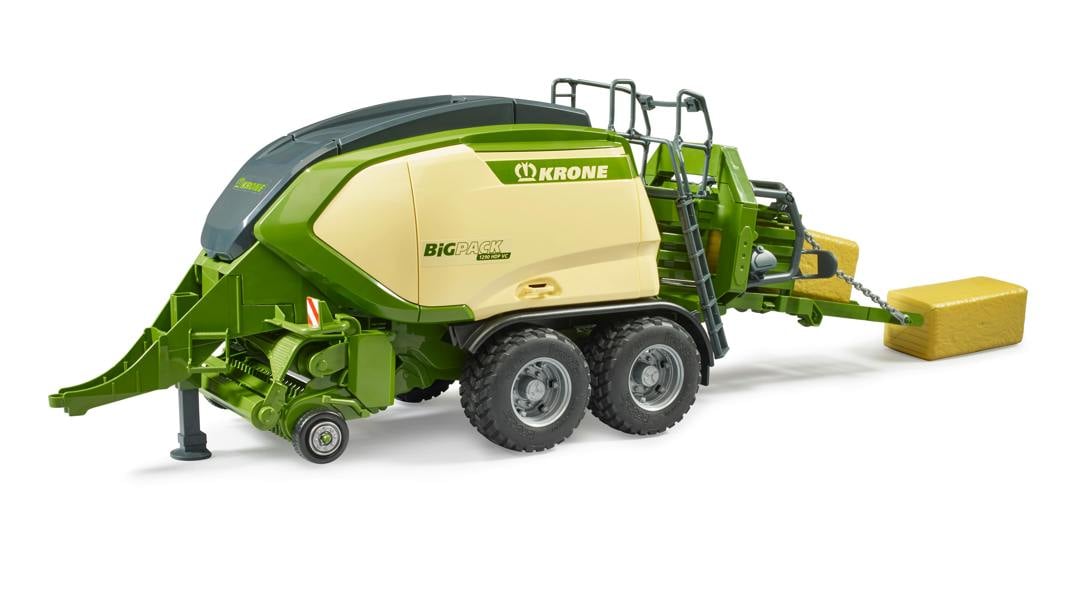 Bruder Krone BiG Pack 1290 HDP VC with 2 square bales of hay Detailed Vehicle & Playset Model