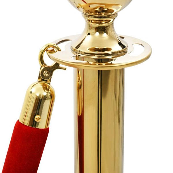 Berkfield Stanchion Stand Rope Red and Golden Velvet