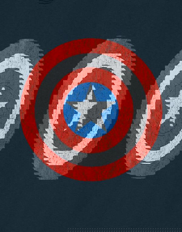 Marvel Captain America Mens Blue Captain America Shield Short Sleeved T-Shirt