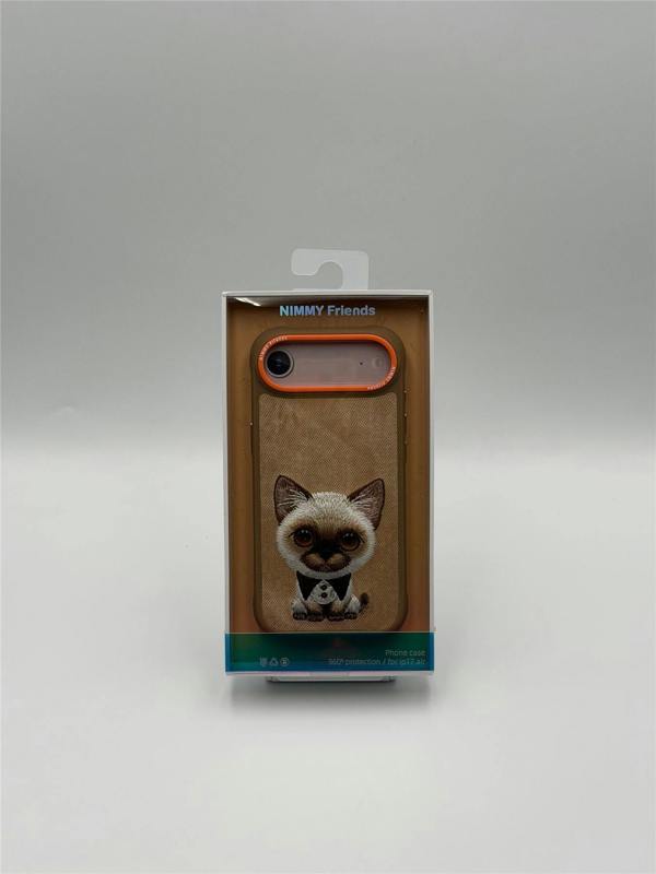Nimmy Friends Nimmy Big Eye Cute Pet Siamese Cat Case with MagSafe for iPhone 17 Air 6.5" Brown Orange - N-XDY-IP17-AIR-026