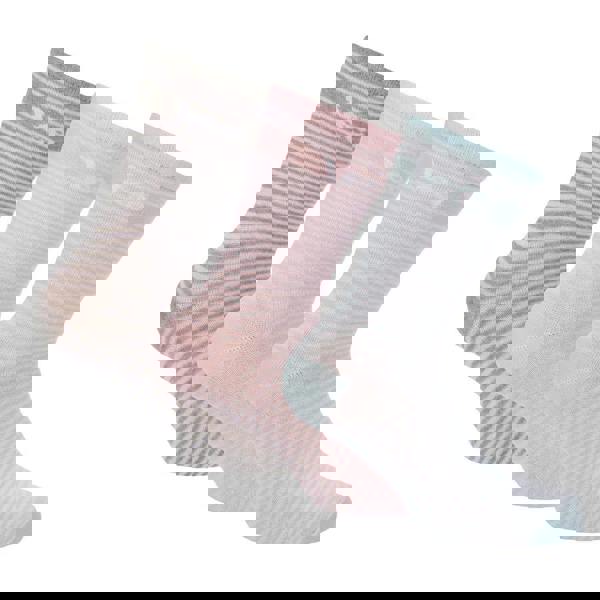 Lee Womens/Ladies Striped Crew Socks (Pack of 3) - Pink/Blue/Grey