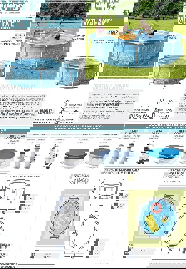 Intex Beachside Frame Pool With Pump 305 x 76 cm