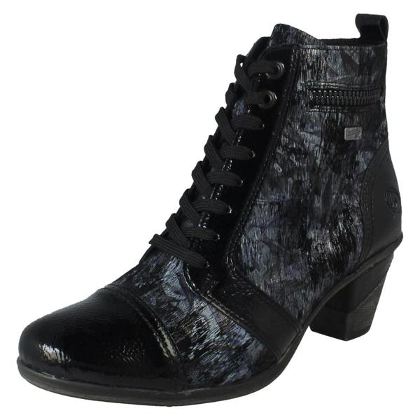 Remonte Ladies Remonte Metallic Print Heeled Boots D8797