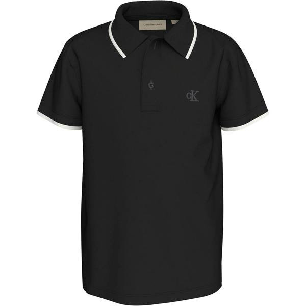 Calvin Klein Childrens/Kids Tipped Regular Polo Shirt - Black - 