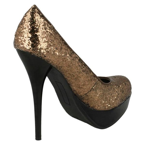 Spot On Ladies Spot On Sparkly Party Heels