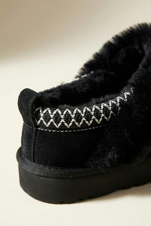 Odette Faux Suede Lined Slipper Mules - Black