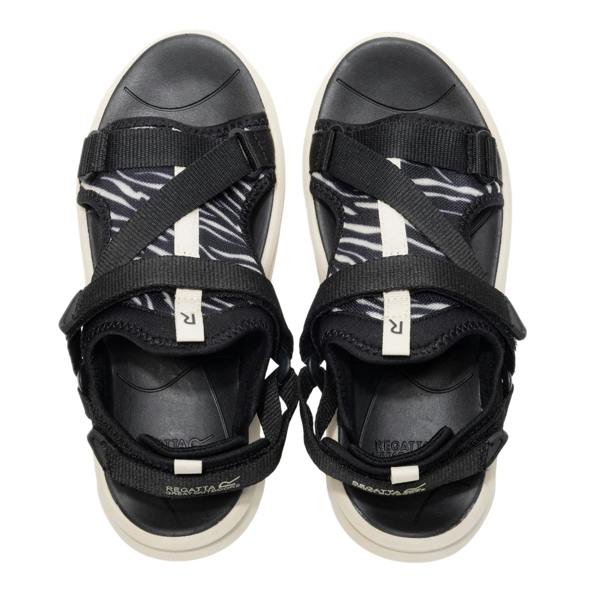 Regatta Womens/Ladies Lito Zebra Print Sandals - Black/White - 