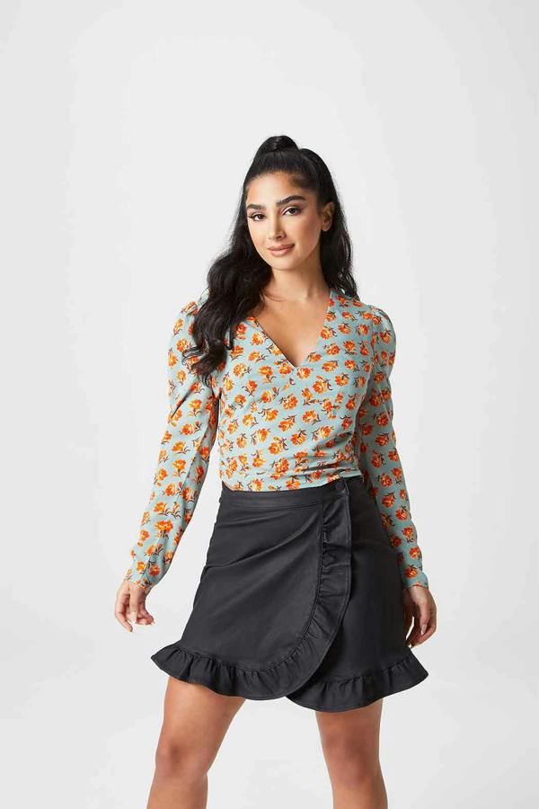 Urban Bliss Rebecca Coated Frill Skirt