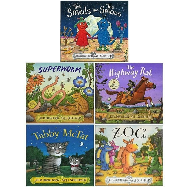 Julia Donaldson 5 Book Collection - The Smeds & The Smoos, Super Worm, Highway Rat, Tabby Mctat, Zog