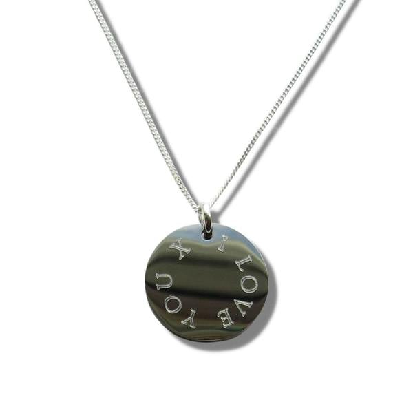 Aye Do Gifts Edge Engraved Necklace - I LOVE YOU X