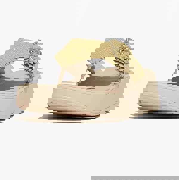 FitFlop F-MODE BUCKLE SHIMMERLUX FLATFORM Womens Toe Post Platino