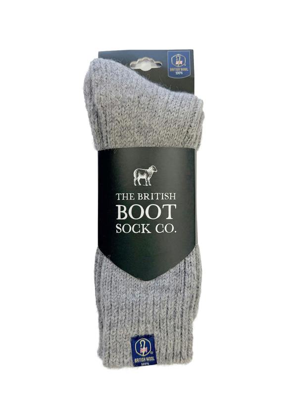 Jemsox British Wool Boot Socks – Light Grey Natural | 100% British Wool Luxury Boot Socks