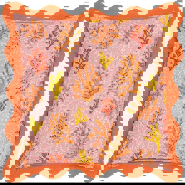 Furn Scalloped Coral Cushion Cover - Sandy Pink