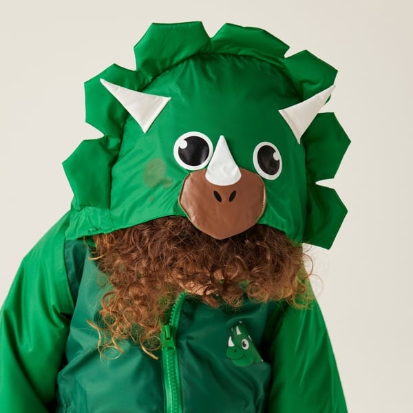 Regatta Childrens / Kids Mudplay III Dinosaur Waterproof Puddle Suit - Jelly Bean