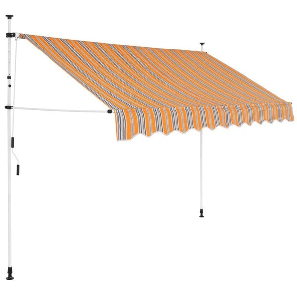 Berkfield Manual Retractable Awning 300 cm Yellow and Blue Stripes