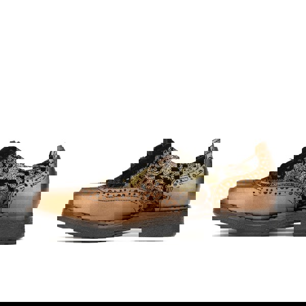 Embassy London The Artist - Bronze & Floral - Women's leather lace-up shoe with brogue detailing