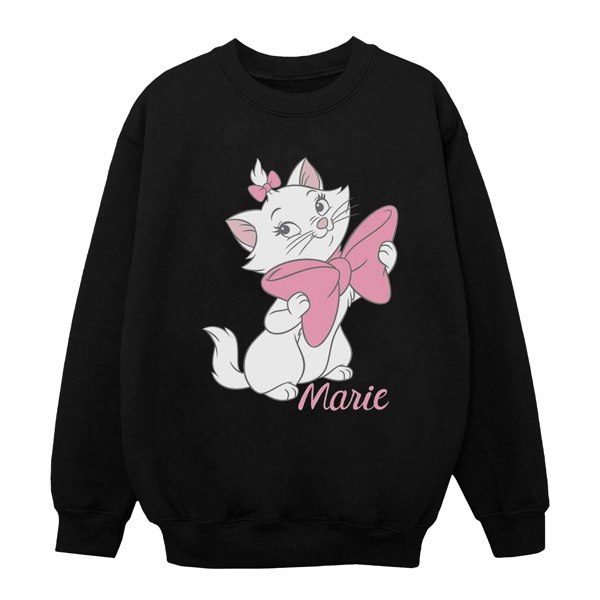 Disney Girls Aristocats Marie Bow Sweatshirt - Black