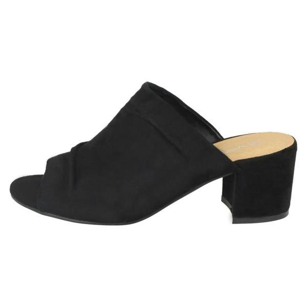 Anne Michelle Ladies Anne Michelle Mid Heel Rouched Vamp Mules