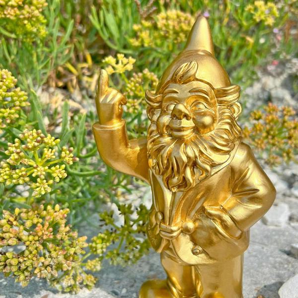 Stoobz Gold Middle Finger F**k You Garden Gnome 20cm