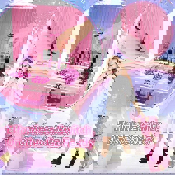 deAO Toys Girls Makeup Table & Suitcase – Portable Vanity Play Set with Light, Music & Accessories, Pretend Makeup Kit for Kids 3+, Great for Travel