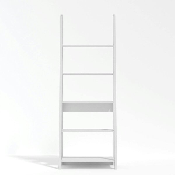 Wyld Haus Athy White Wooden Ladder Bookcase 5 Shelves