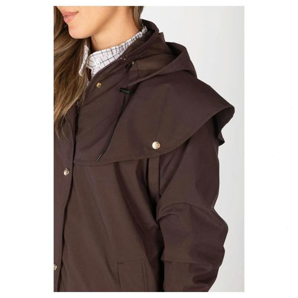 Rydale Bramham Ladies Full Length Coat showing shoulder cape and hood detail