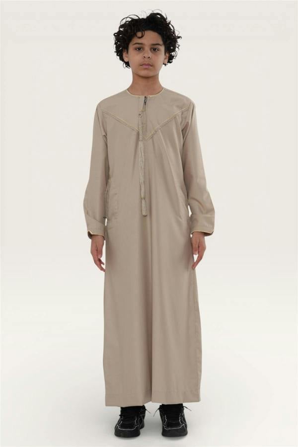 Infinity Leather Kids Boys Ramadan Moroccan Jubba Robe Djellaba Eid Thobe - K-TT-006