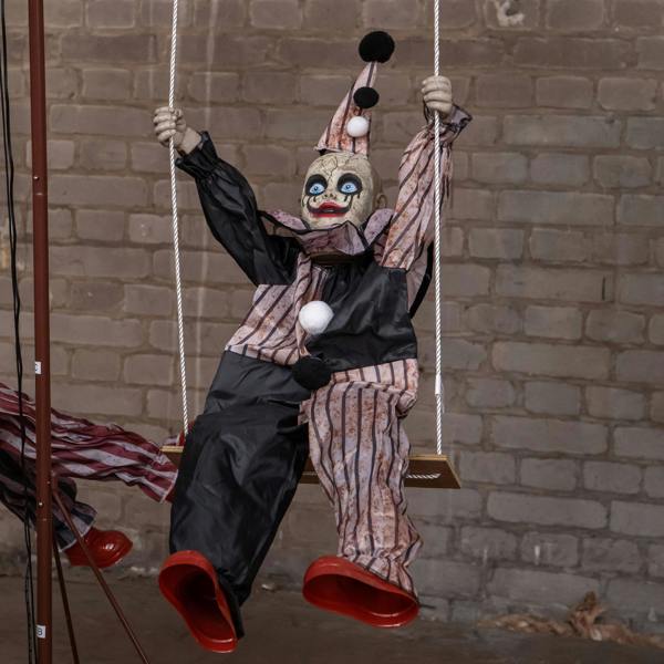 Samuel Alexander 6ft Tall Clown Go-Round Animated Halloween Prop Decoration