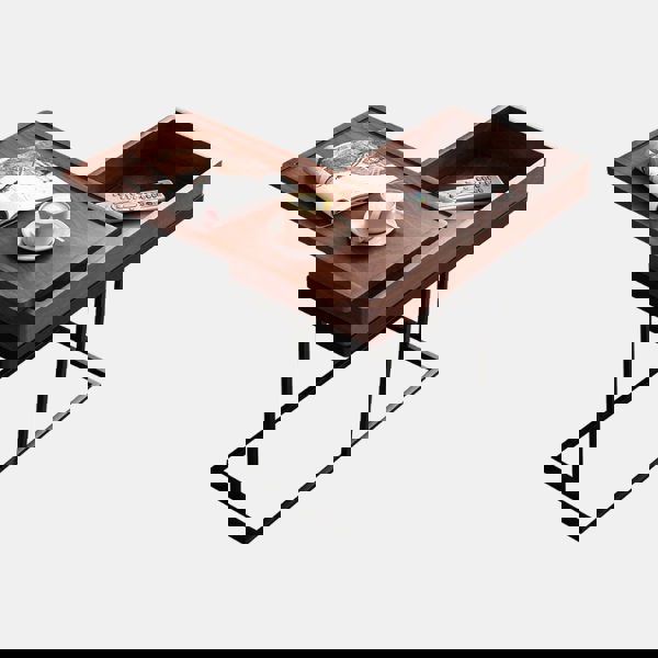 Hay Storage Side Table, Walnut with folding garden dining table