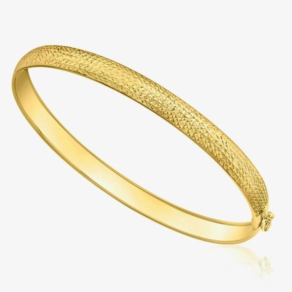 T. H. Baker 9ct Yellow Gold 5.5mm Diamond-Cut Bangle 1.32.0769
