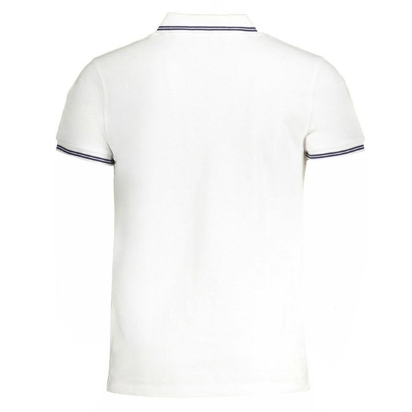 Cavalli Class Tipped Collar Blue Logo White Polo Shirt m