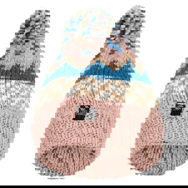 Trespass Childrens/Kids Twiglet Chunky Knit Fleece Lined Hat - Misty Rose/Bondi Blue - 