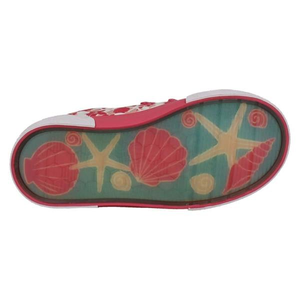 Clarks Girls Clarks Playprints Floral Starfish Design Canvas Shoes Foxing Shell
