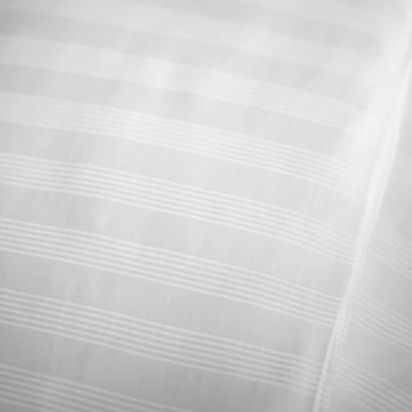 White 400 Thread Count Cotton Stripe 40cm Deep Fitted Sheets close-up detail 4 | Soak and Sleep