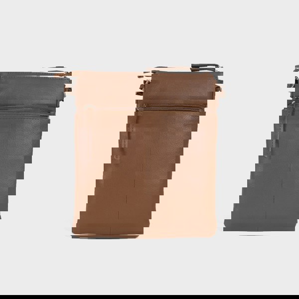 Assots London 'AMBA' Tan Soft Nappa Full Grain Real Leather Crossbody Bag