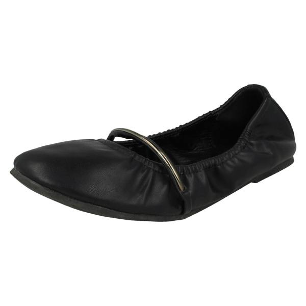 Spot On Ladies Spot On Rouched Topline Flat Ballerinas F80270