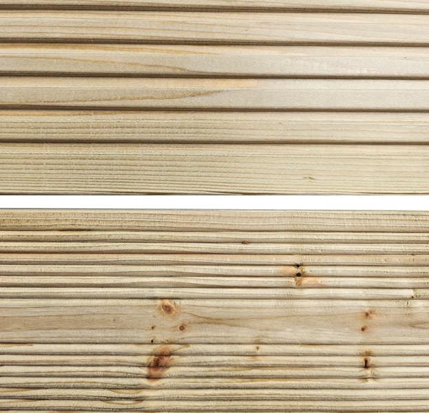 Snowdon Timber Dual Sided Treated Decking Board (T) 25mm (W) 120mm (L) 2.4m