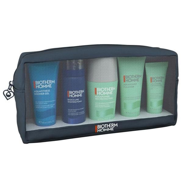 Biotherm Aquapower 5 Piece Grooming Set: Cleanser 40ml + Shower Gel 40ml + Shaving Foam 50ml + Deodorant 75ml + Advanced Gel 20ml